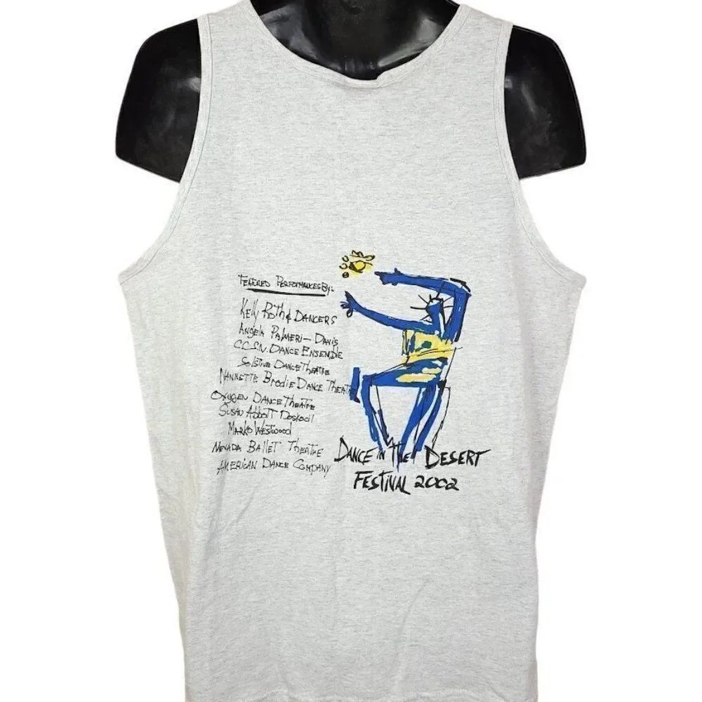 Dance In The Desert Tank Top Vintage Y2K 2002 Festival Ballet Dance Theater Mens